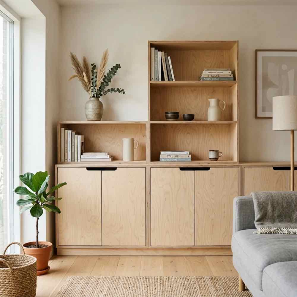 Birch plywood cabinets